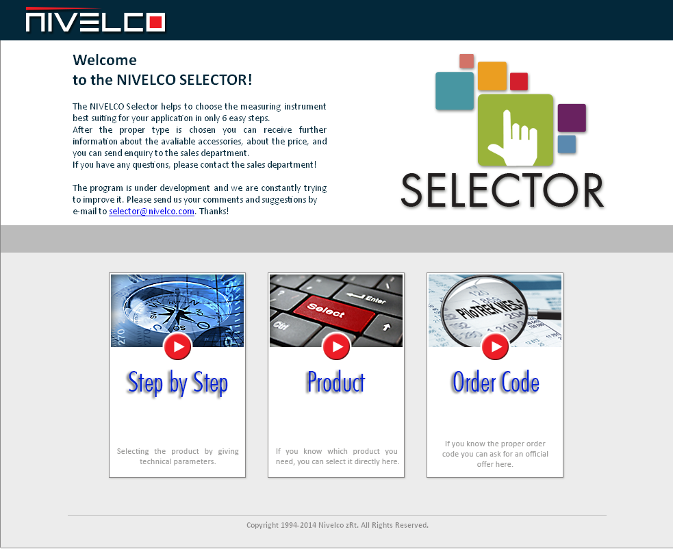 Nivelco Online Selector Neu