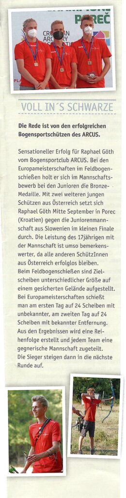 Raphael Göth Bogensport EM Zeitungsartikel
